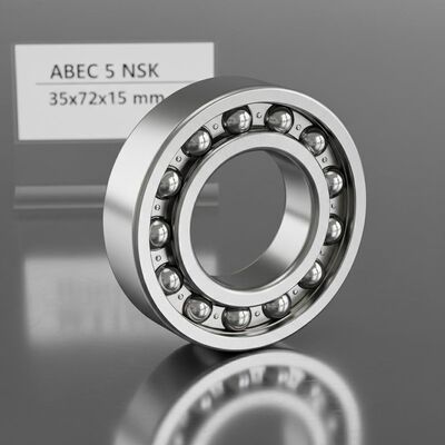 Vòng bi cầu chính xác NSK ABEC 5 bằng thép Chrome (GCr15) cho ứng dụng tốc độ cao, kích thước 35x72x15 mm